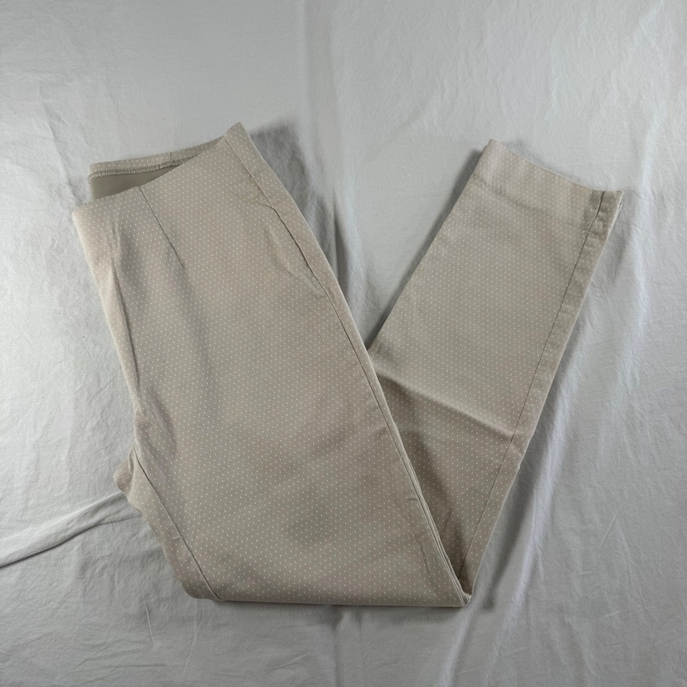 Chico's So Slimming Women's Size 00 (US‎ 4) Beige Polka Dot Pullon Ankle Pants
